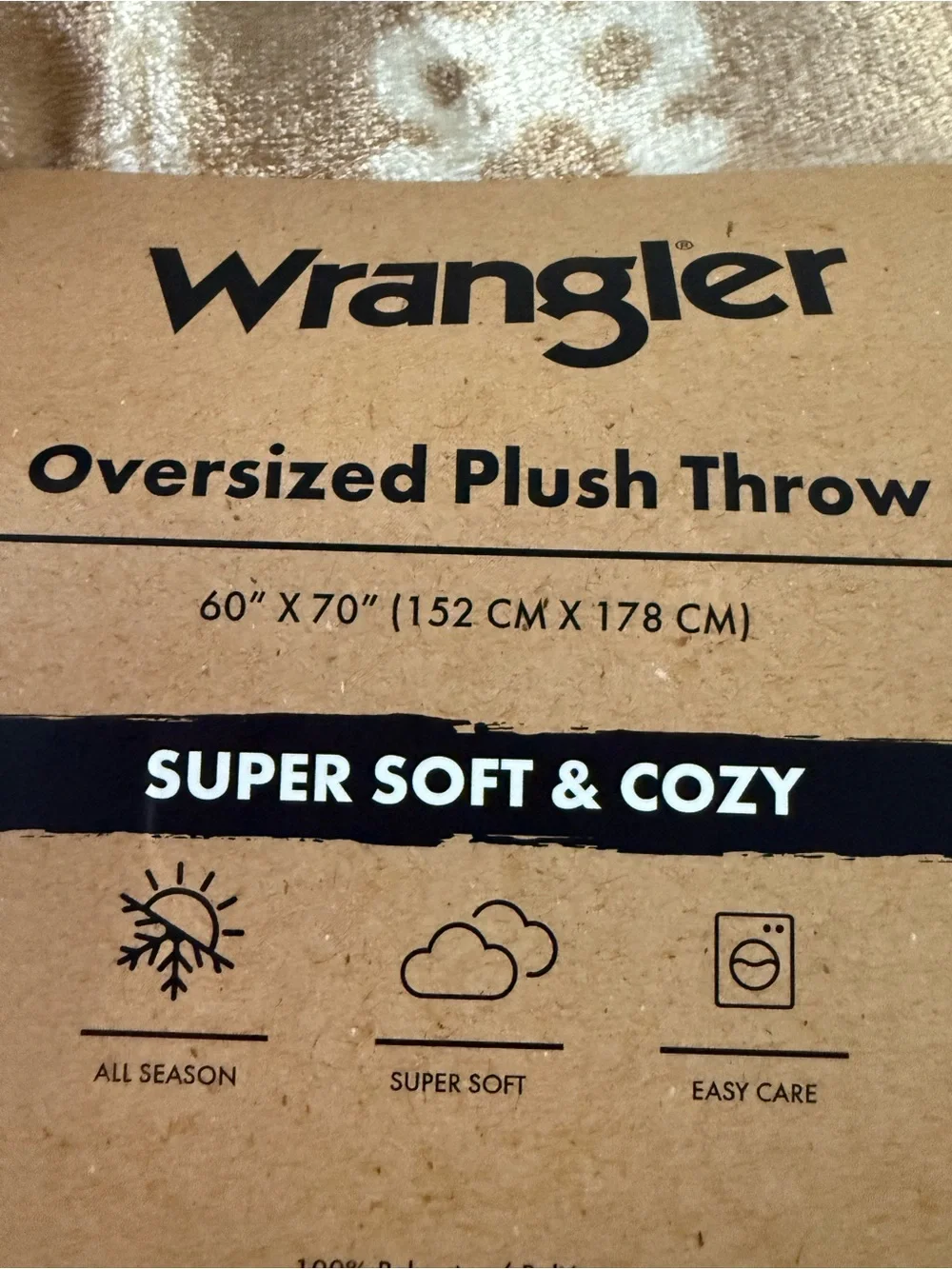 Wrangler Super Soft & Cozy Plush Throw in Tan